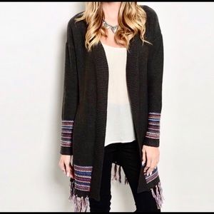 Soleil boho tassel fringed cardigan sweater